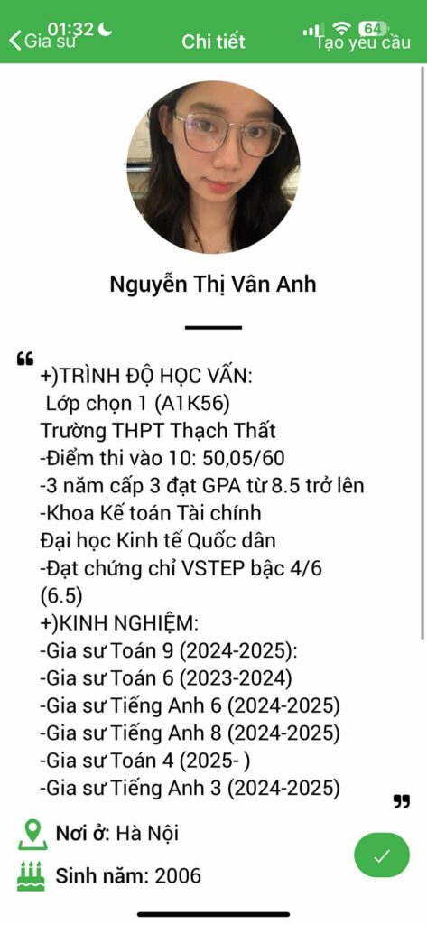 Gia sư Toán THCS 12