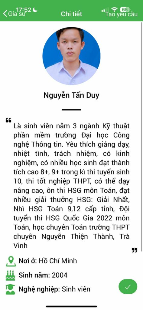 Gia sư Toán THPT 40