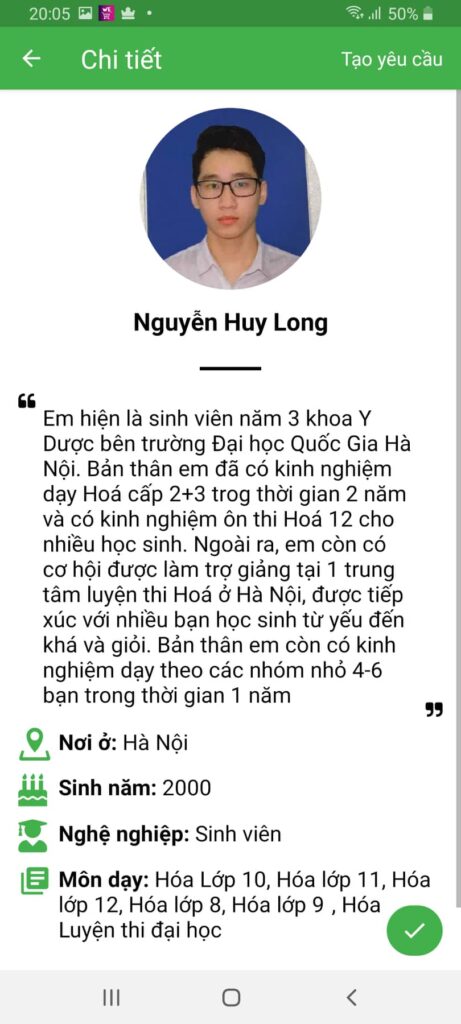 gia sư môn hóa